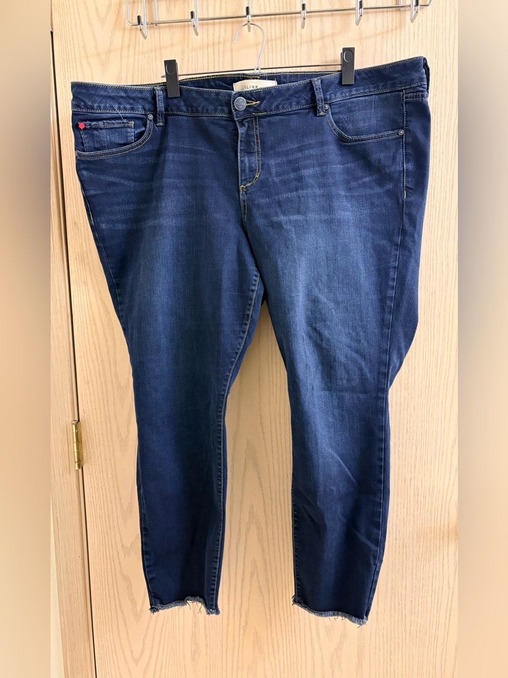 Slink Raw Hem Dark Blue Women’s Slim Leg Jeans
